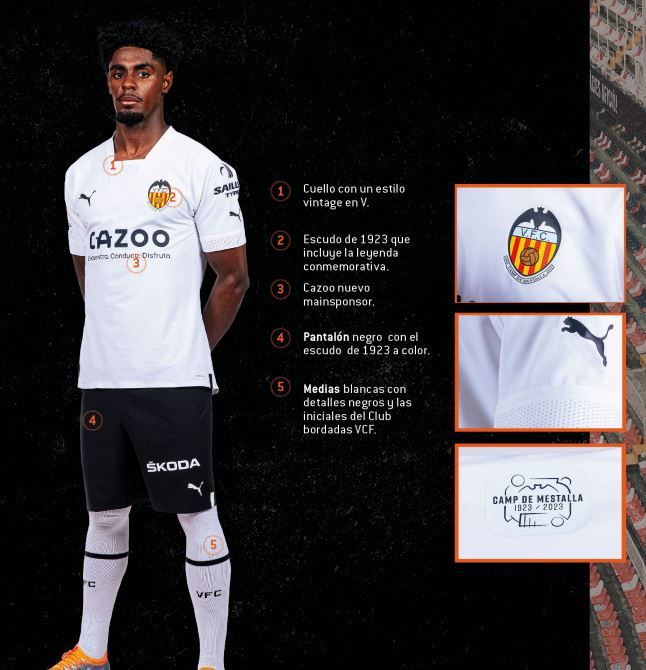 Los detalles de la nueva camiseta del Valencia CF