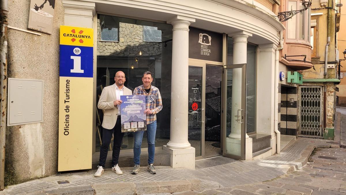 David Font i Ivan Sànchez han presentat els canvis en l'atenció turística presencial a Berga