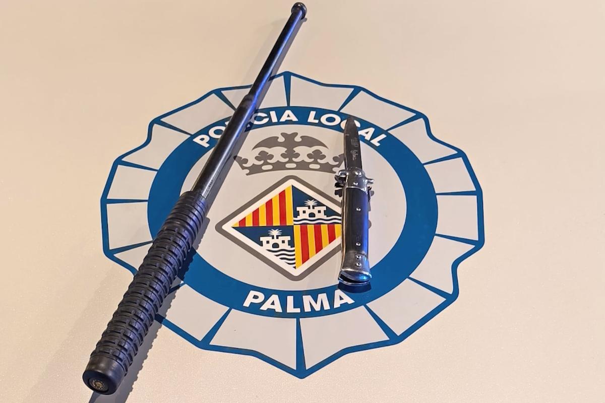 Las armas decomisadas por los agentes.