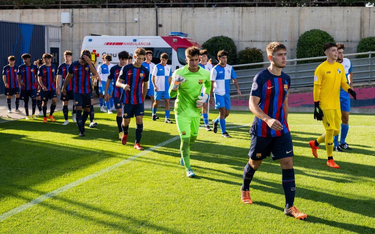 El Barça Juvenil en el encuentro liguero