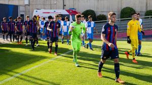 El Barça Juvenil en el encuentro liguero