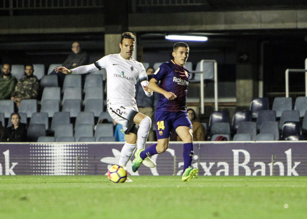 El partido entre el Barcelona B y el Sporting de Gijón, en imágenes