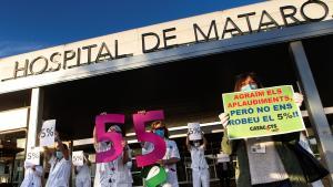 Protestas de trabajadores frente al Hospital de Mataró, en una imagen de marzo de 2020