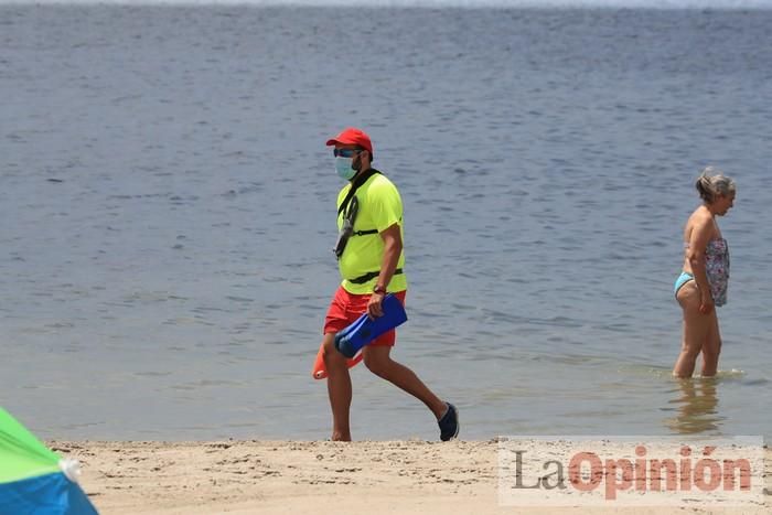 Ambiente en las playas de la Región durante el primer fin de semana de la 'nueva normalidad'