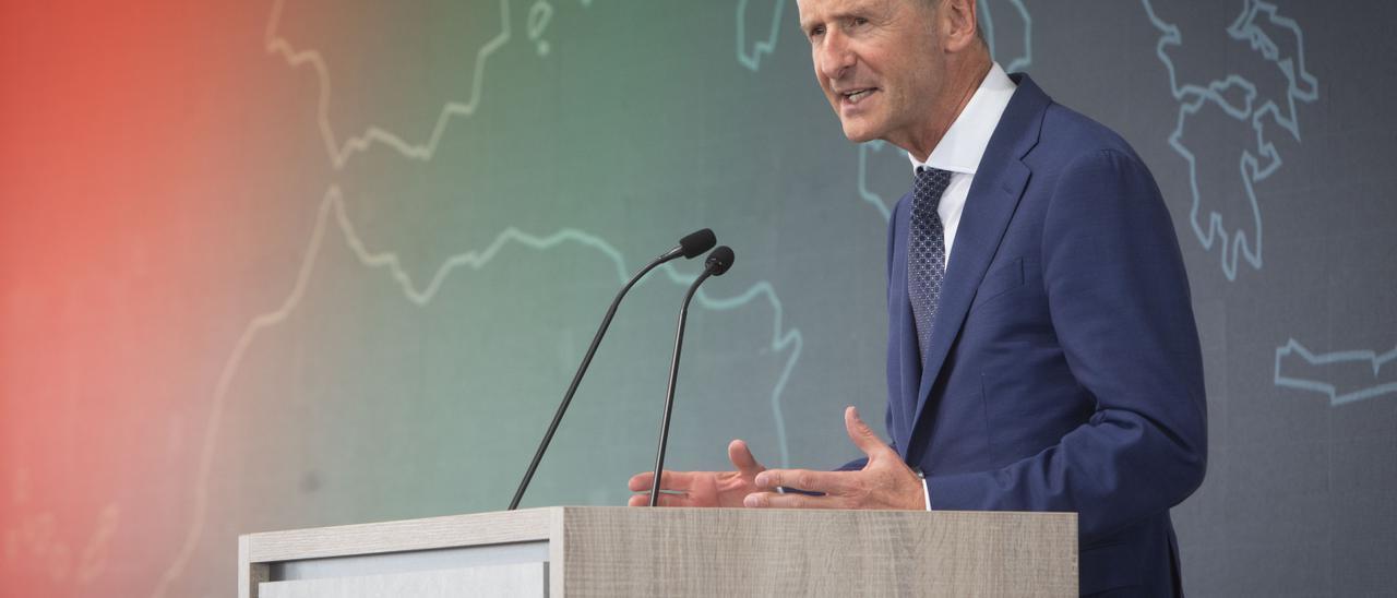 Herbert Diess, durante la presentación de la gigafactoría en Sagunt.