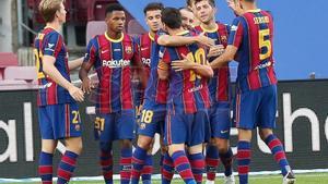 Imágenes del partido  del Trofeo Joan Gamper 2020/2021 del FC Barcelona disputado en el Camp Nou. FC Barcelona 1 - Elche CF, 10