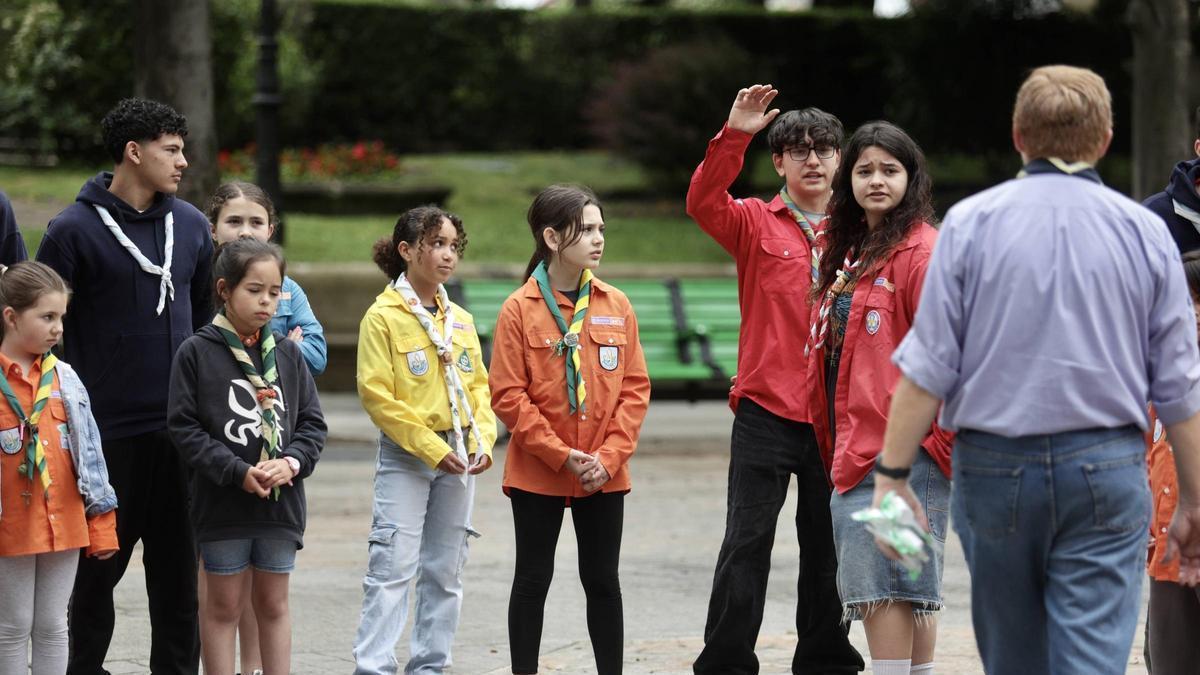 Los scout en una de las pruebas, en el Paseo del Bombé.