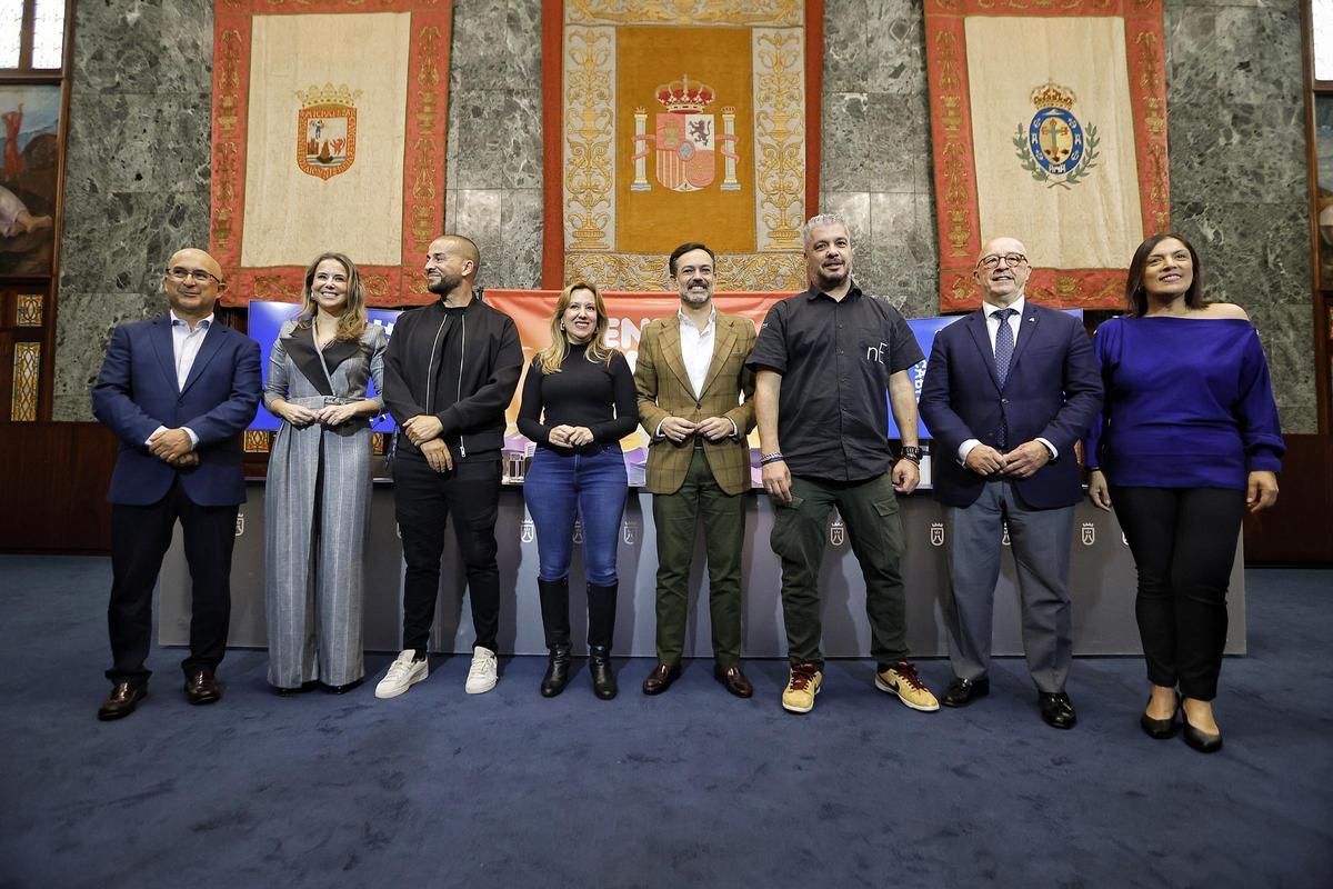 Foto de familia de la presentación de los primeros artistas confirmados para el Tenerife Music Festival.