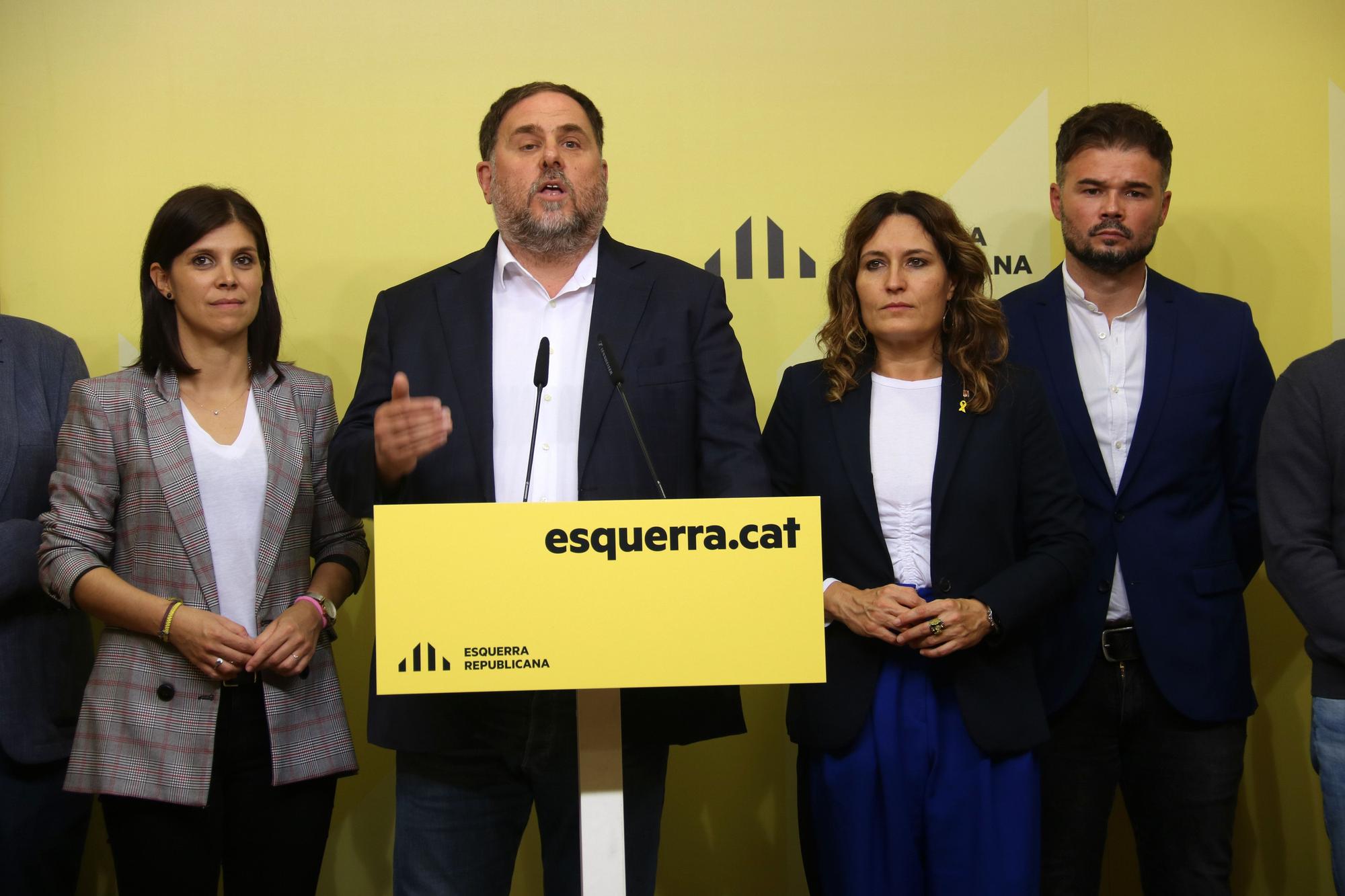 Rueda de prensa del presidente de ERC Oriol Junqueras.