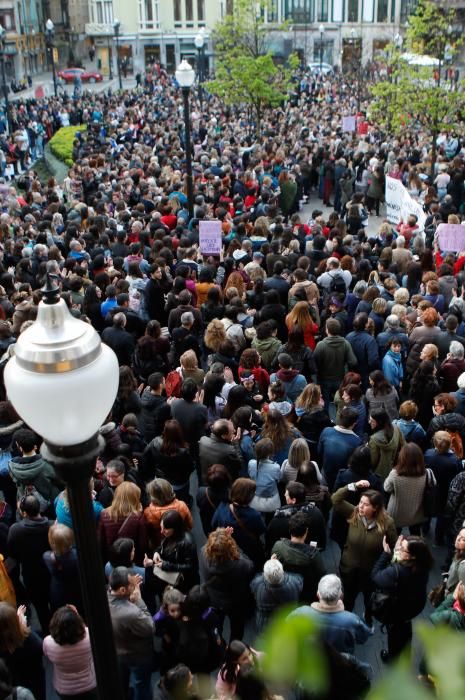 Manifestación por la condena a los integrantes de "La Manada" en Gijón.