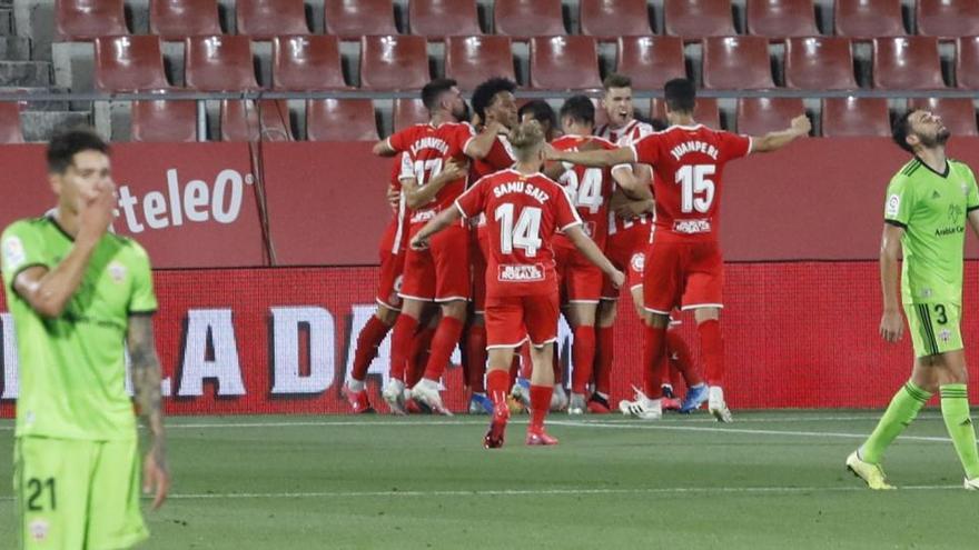 Una imatge del Girona-Almeria de Lliga jugat a Montilivi.