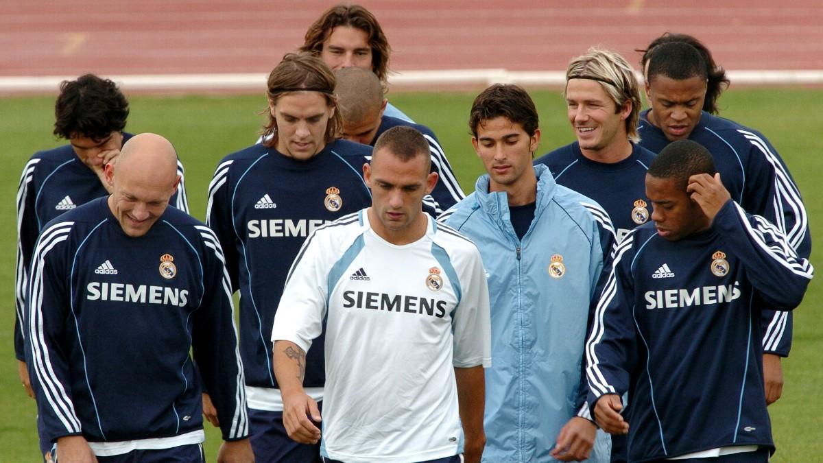 Algunos jugadores de la plantilla del Real Madrid en el año 2005