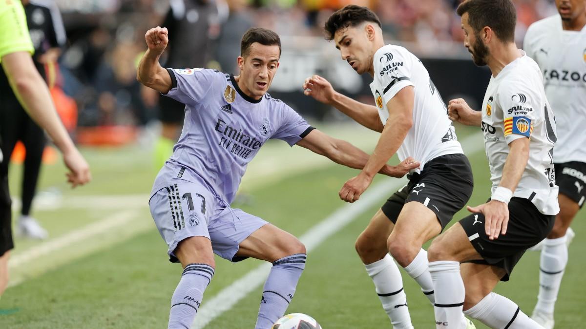 Lucas Vázquez, durante el partido contra el Valencia