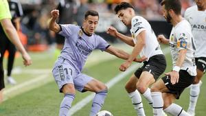 Lucas Vázquez, durante el partido contra el Valencia