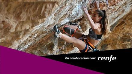 Geila Macià en Santa Linya en la vía que encadenó “Rollito Sharma Extension” 8c.