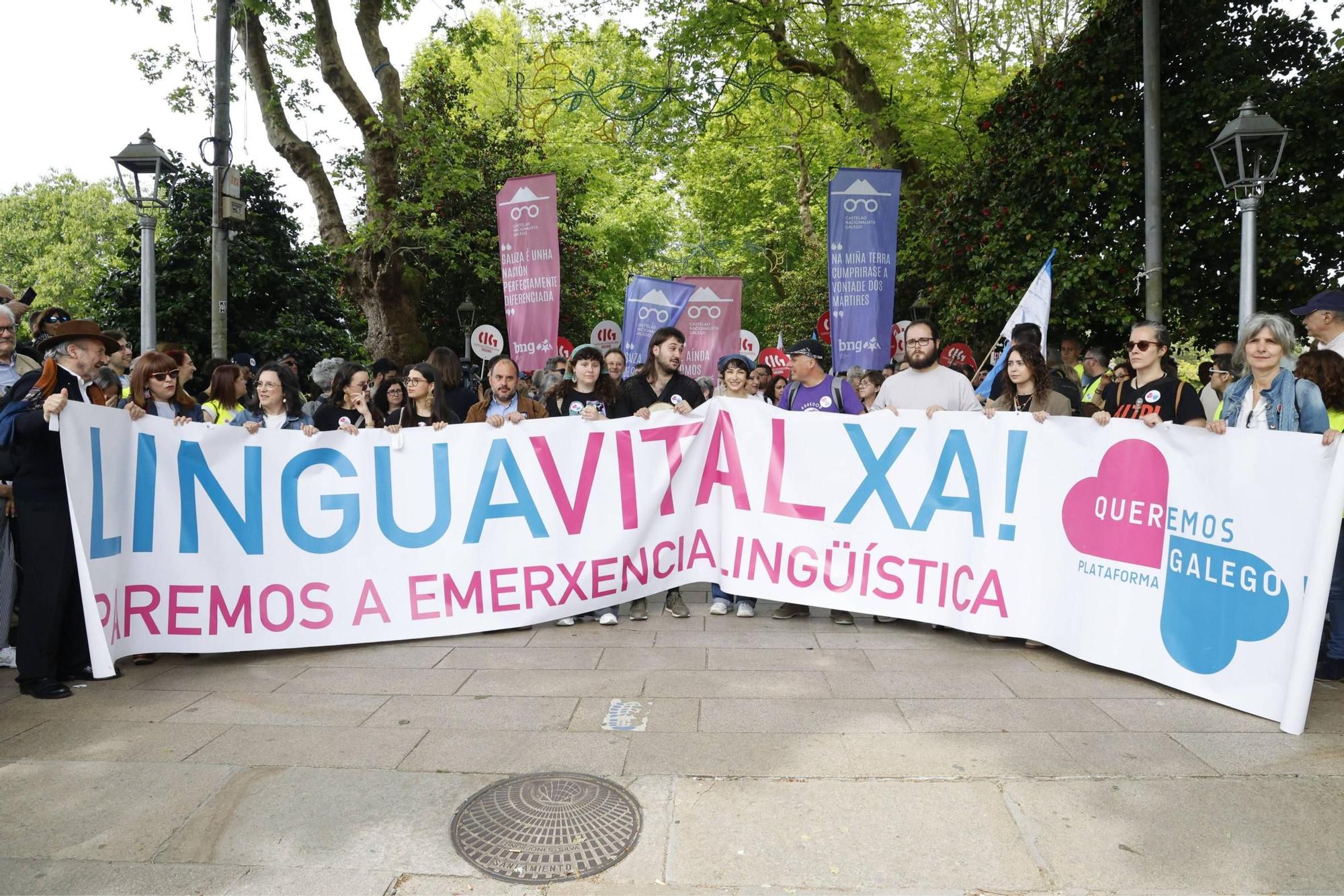 Miles de persoas toman as rúas de Santiago en defensa do galego