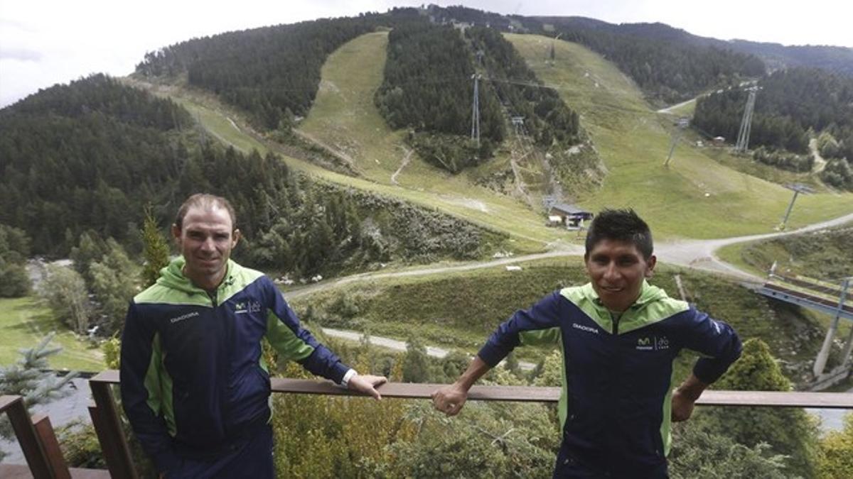 Valverde y Nairo, en la jornada de descanso andorrana.