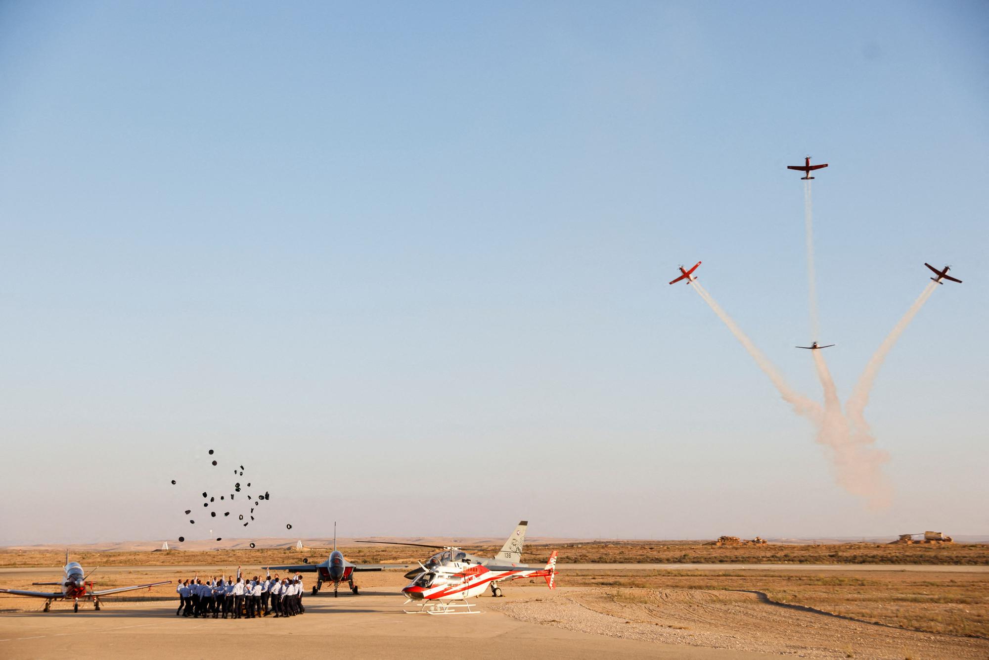 Las Fuerzas Aéreas israelís durante una ceremonia de graduación.