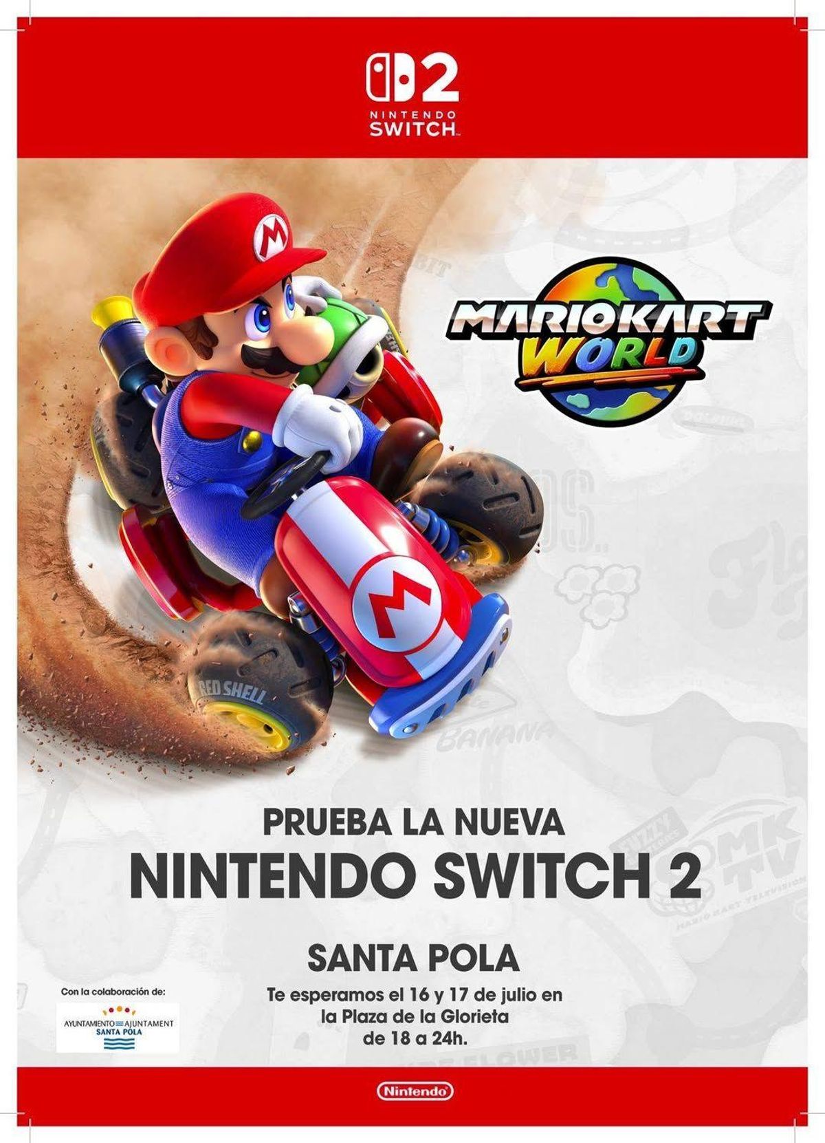 Cartel del evento de Nintendo en Santa Pola.