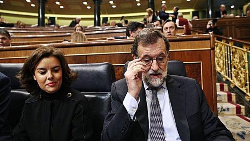 Sáenz de Santamaría i Rajoy, al Congrés, en una imatge d&#039;arxiu.