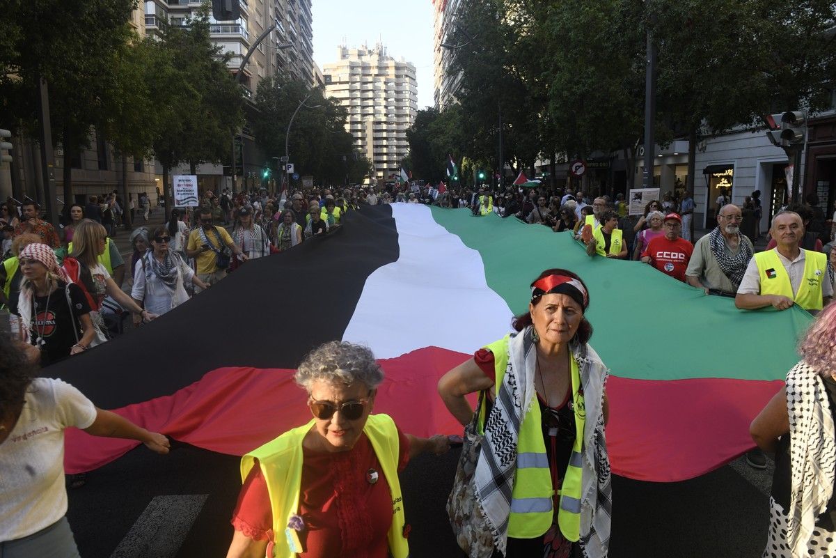 La manifestación de Murcia a favor de Gaza, en imágenes