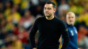 Xavi durante el duelo entre Las Palmas y Barça en el Estadio Gran Canaria.