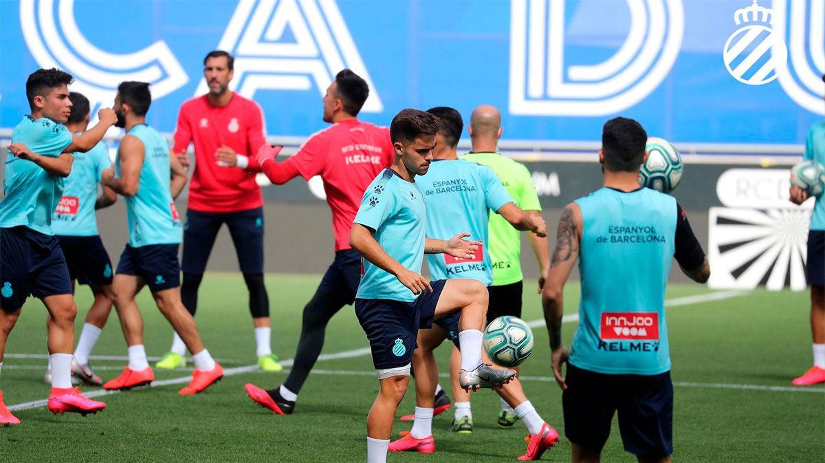 Último entrenamiento del Espanyol antes de medirse al Leganés