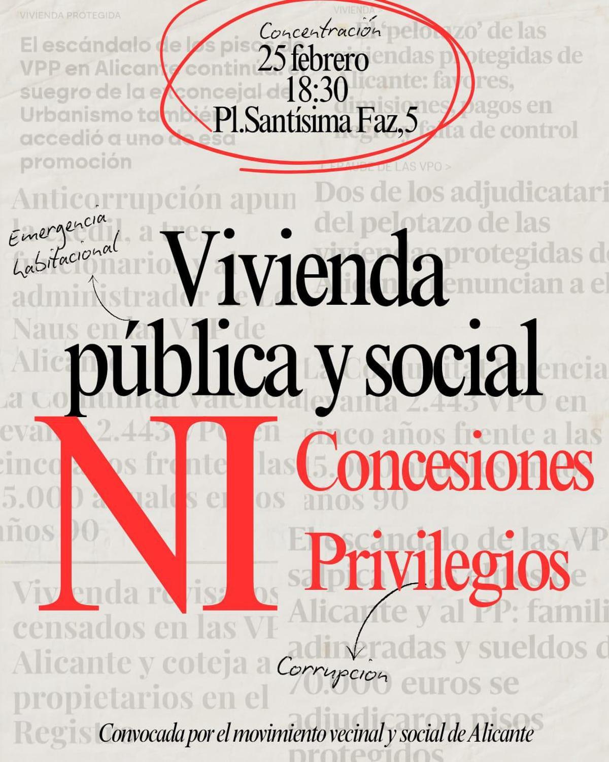 El cartel anunciador de la protesta.