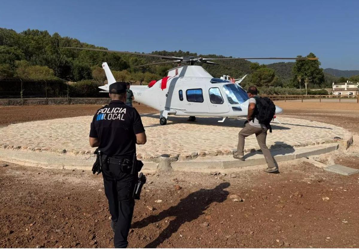 Un helicóptero en la propiedad de Esporles