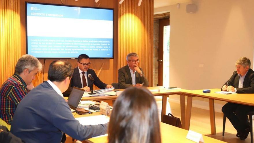 José González, de frente a la izquierda, presidiendo el Consello Forestal de Galicia / xunta de alicia