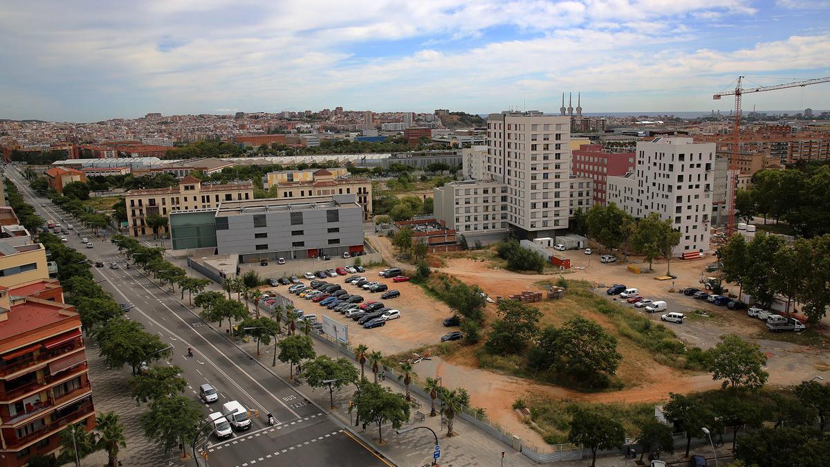 Vista aérea de la zona que ocupaban los antiguos cuarteles de Sant Andreu