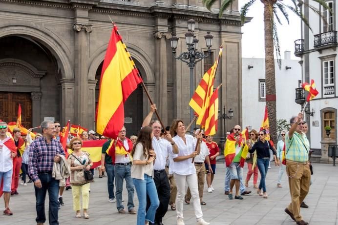 Manifestación en la capital grancanaria en contra del referéndum catalán