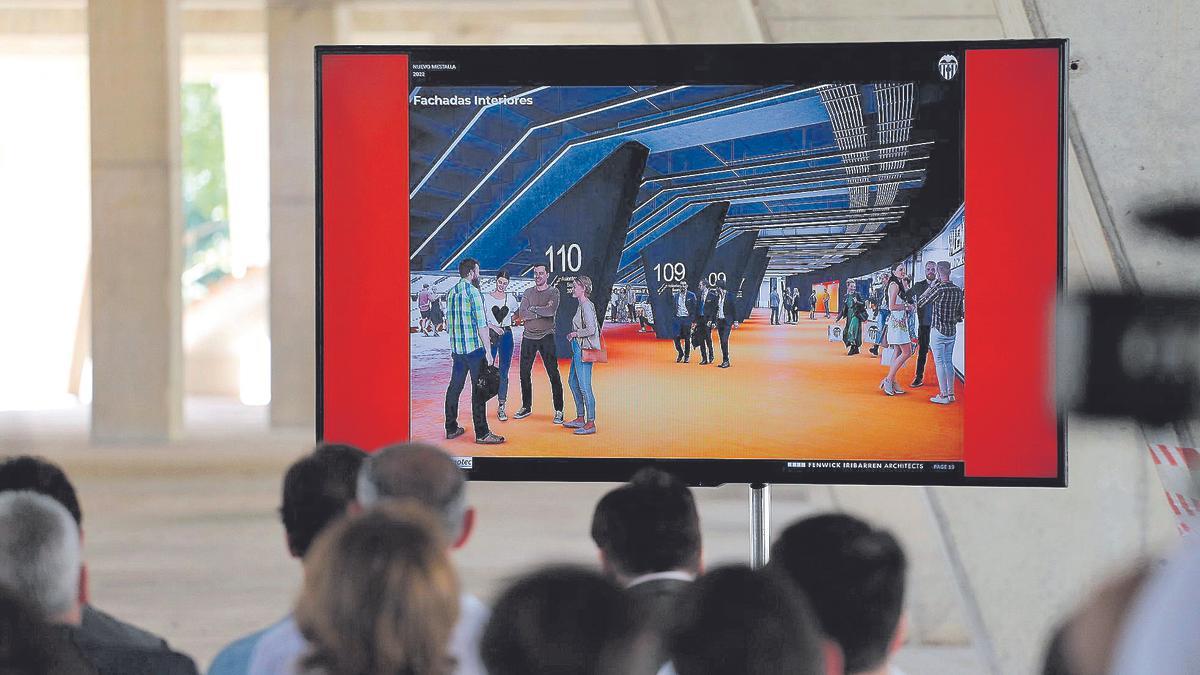 Imagen de la presentación del enésimo proyecto para acabar el Nou Mestalla