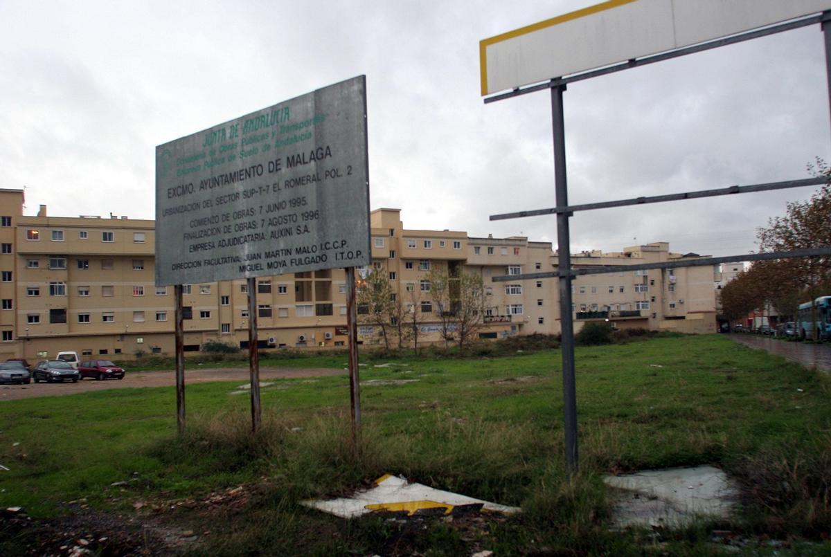 El cartel de la Junta en El Romeral, en una foto de 2006.
