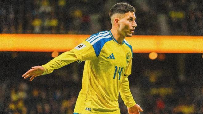 Roony Bardghji, durante el partido de Suecia contra Eslovenia