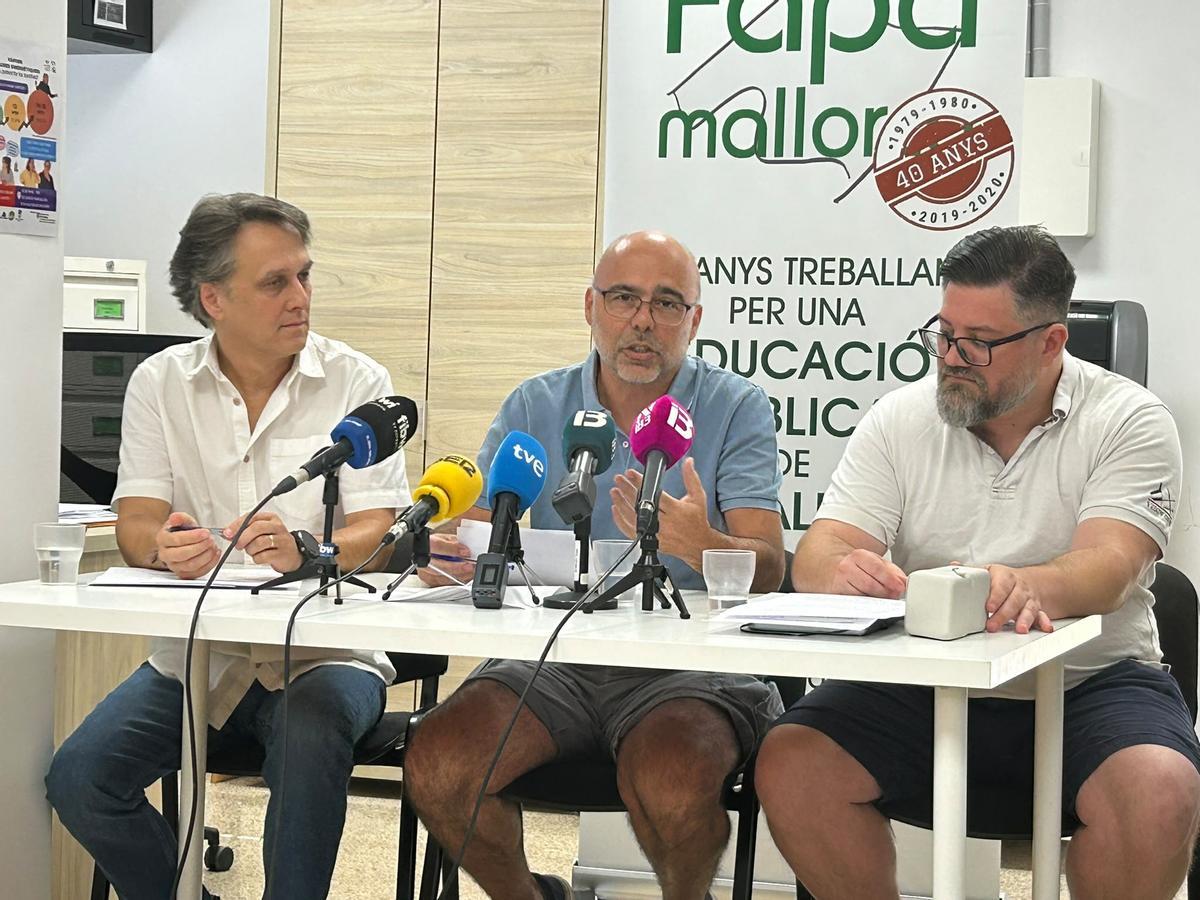 Guerrero, Ferriol y Edwardes, este viernes en la sede de FAPA Mallorca.