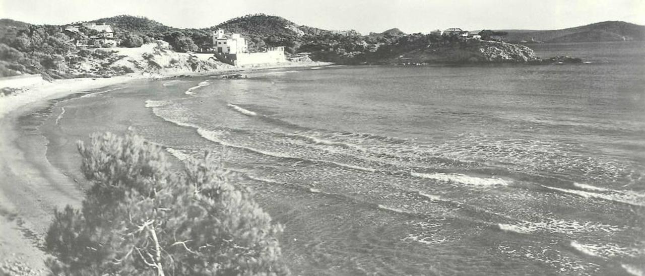 Una panorámica antigua de la playa de Palmira, Peguera, zona donde el Marqués de la Romana tuvo propiedades.