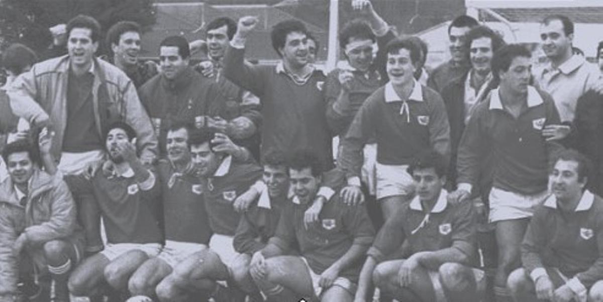 Primer equipo del Vigo Rugby Club, de 1988.