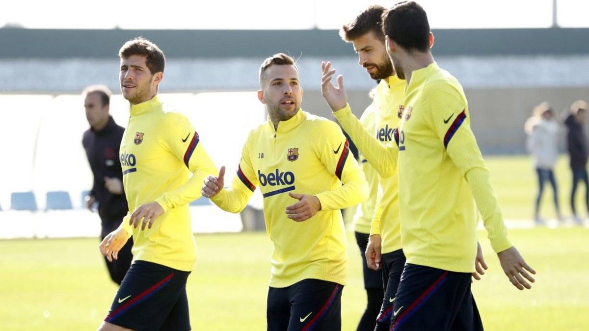 Sergi Roberto, Jordi Alba, Gerard Piqué y Sergio Busquets