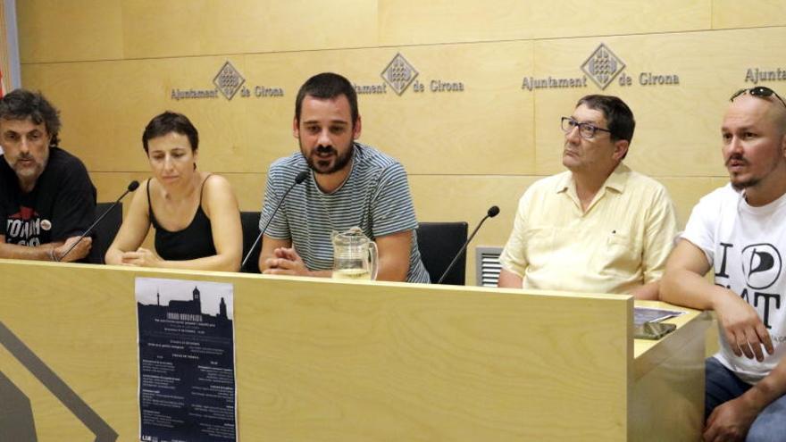 Roda de premsa de presentació de la Trobada municipalista de Girona, el 13 de setembre del 2018