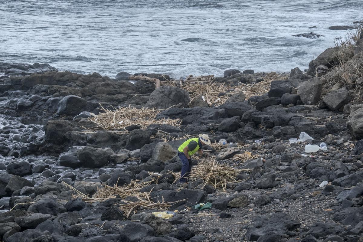 Playa de Hoya del Pozo en Telde tras las lluvias que afectaron a Canarias