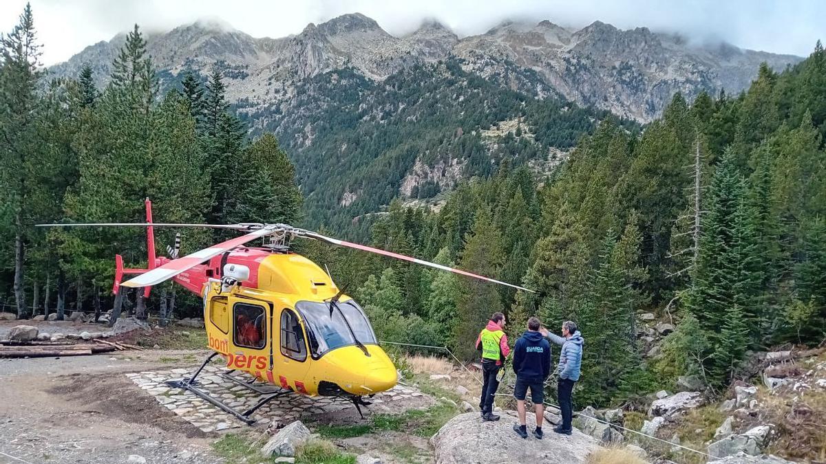 Un "helistop", un espacio adaptado para que el helicóptero pueda aterrizar en Aigüestortes.