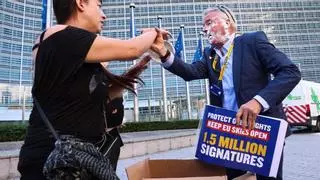Arrojan dos tartas a la cara del CEO de Ryanair al grito de "dejad de contaminar con vuestros aviones"