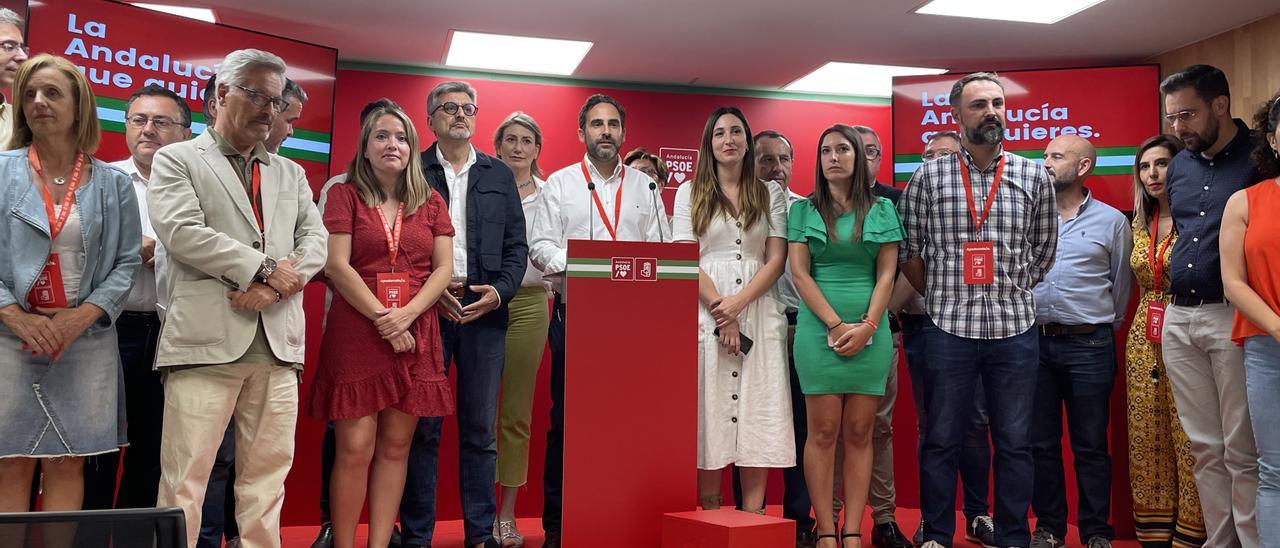 Noche electoral en la sede del PSOE Málaga, en la calle Fernán Núñez