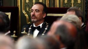 Manuel Marchena, entre un mar de cabezas durante la apertura del año judicial. 