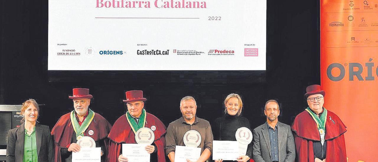 Els premiats del primer Concurs Nacional de Botifarra de la Fira Orígens.