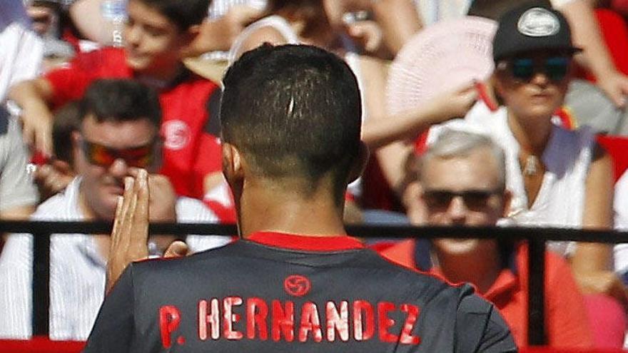 Pablo Hernández, en el partido de hoy. // Efe