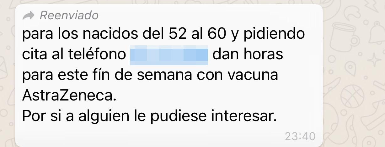 Whatsapp vacunación