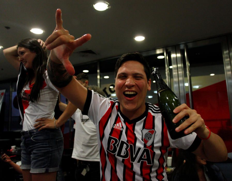 La afición de River celebra su victoria