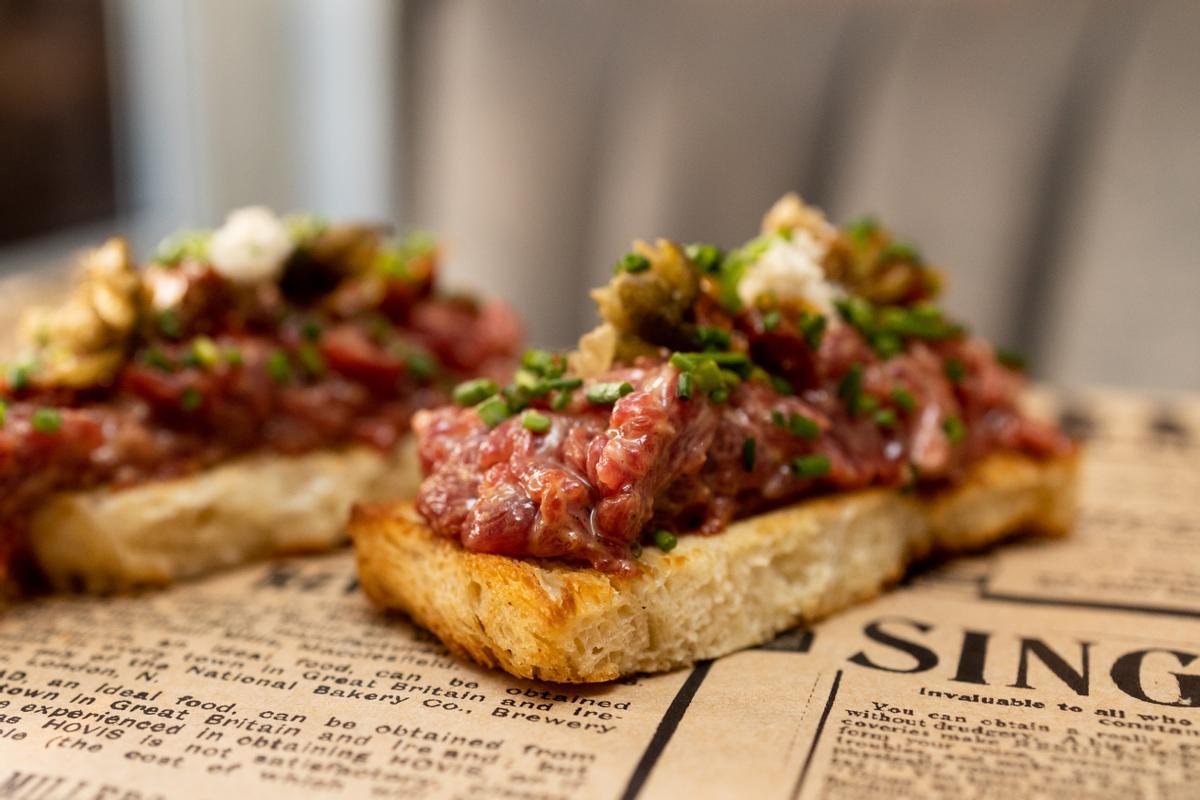 Croissant de Steak Tartar de vaca madurada.